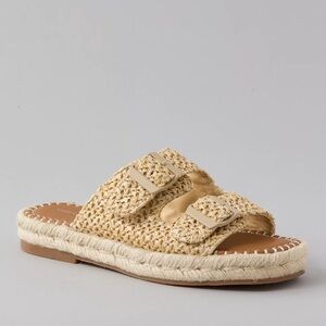 American Eagle Outfitters Beige Woven Buckle Sandals